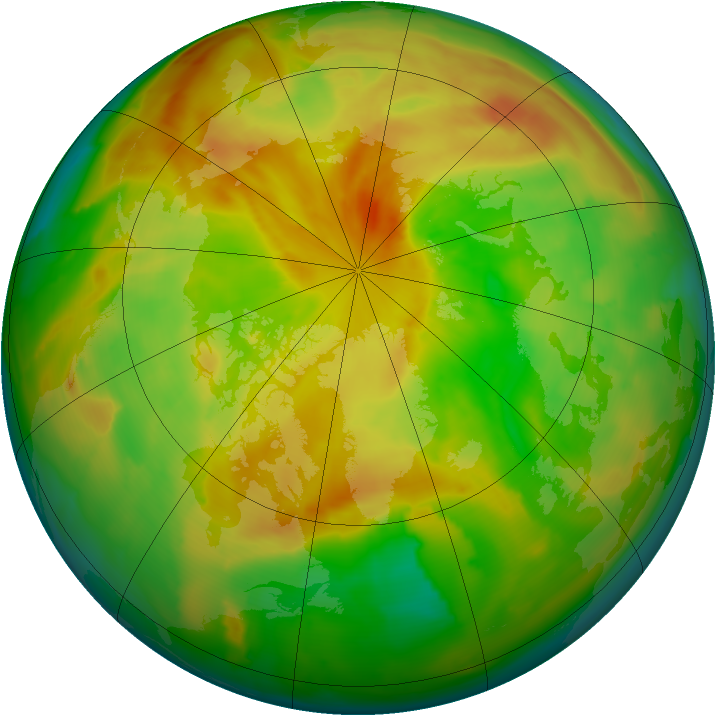 Arctic ozone map for 25 May 2013